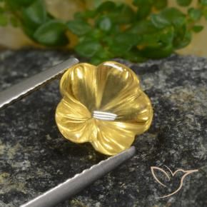 9,17 ctw natürlicher Honiggelb Citrin, Blumen-Schliff, Transparent