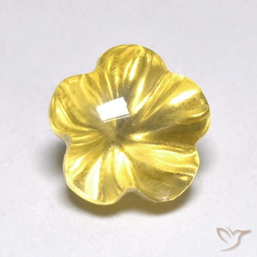 2.38ct Natürlicher Mittelgelb Citrin, Blumen-Schliff, Transparent