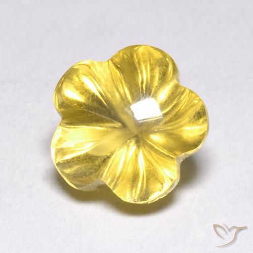 9,17 ctw natürlicher Mittelgelb Citrin, Blumen-Schliff, Transparent