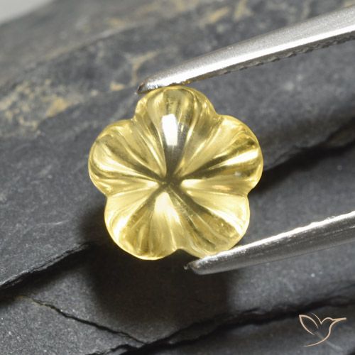 2.30ct Natürlicher Toskana Gelb Citrin, Blumen-Schliff, Transparent