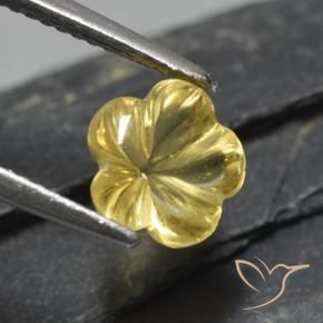 9,17 ctw natürlicher Hell Gold Citrin, Blumen-Schliff, Transparent