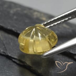 9,17 ctw natürlicher Hell Gold Citrin, Blumen-Schliff, Transparent