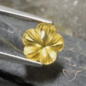 9,17 ctw natürlicher Helles Gold-Gelb Citrin, Blumen-Schliff, Transparent