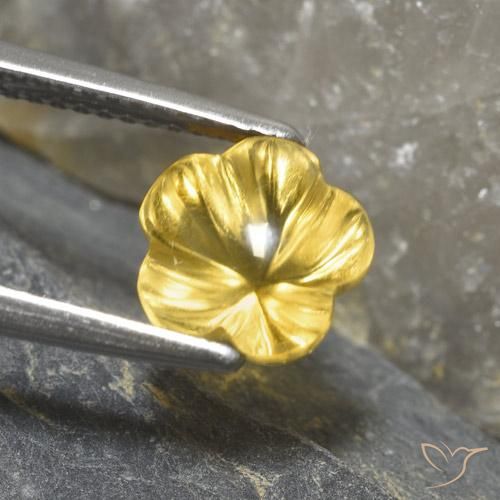 9,17 ctw natürlicher Hell Gold Citrin, Blumen-Schliff, Transparent