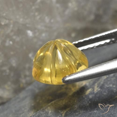 9,17 ctw natürlicher Hell Gold Citrin, Blumen-Schliff, Transparent