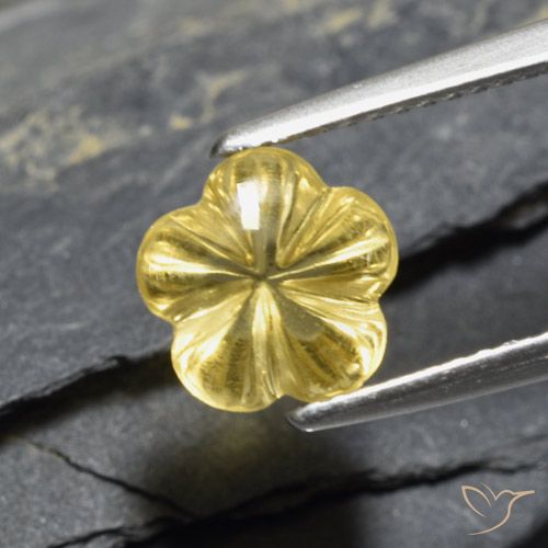 2.11ct Natürlicher Helles Gold-Gelb Citrin, Blumen-Schliff, Transparent