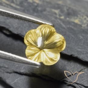 9,17 ctw natürlicher Helles Gold-Gelb Citrin, Blumen-Schliff, Transparent