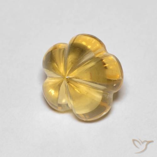 2.29ct Natürlicher Honiggelb Citrin, Blumen-Schliff, Transparent