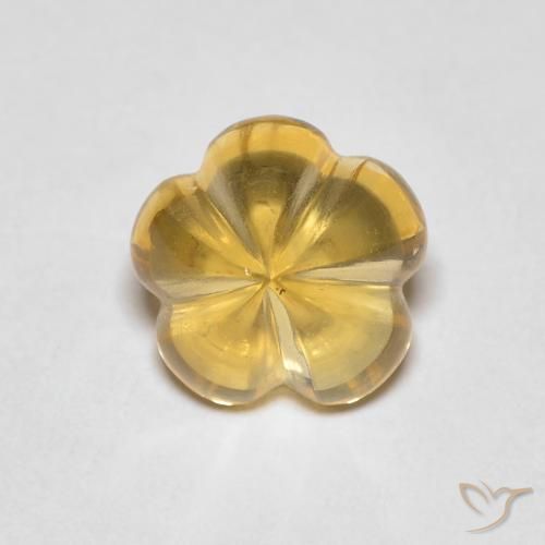 9,17 ctw natürlicher Honiggelb Citrin, Blumen-Schliff, Transparent