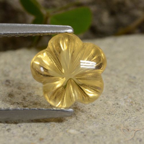 2.23ct Natürlicher Hell Gold Citrin, Blumen-Schliff, Transparent