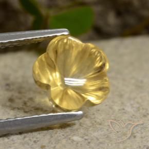 9,17 ctw natürlicher Hell Gold Citrin, Blumen-Schliff, Transparent