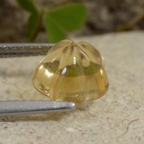 9,17 ctw natürlicher Hell Gold Citrin, Blumen-Schliff, Transparent