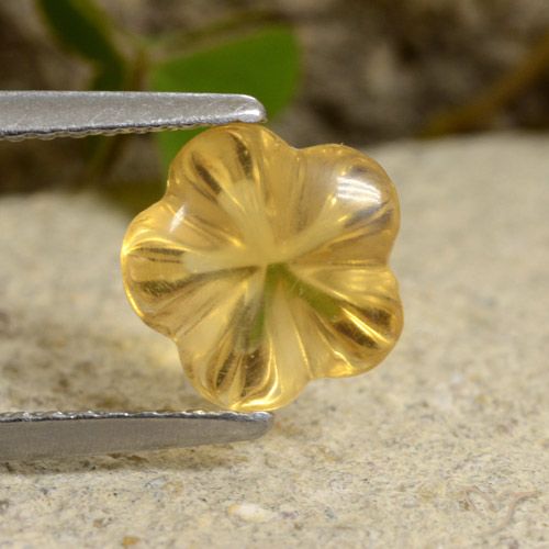 1.76ct Natürlicher Honiggelb Citrin, Blumen-Schliff, Transparent