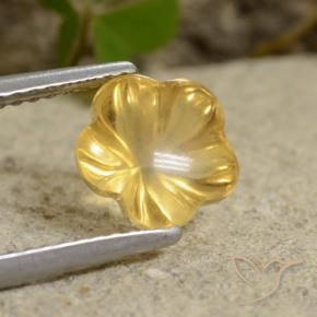 9,17 ctw natürlicher Honiggelb Citrin, Blumen-Schliff, Transparent