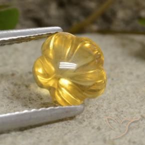 9,17 ctw natürlicher Honiggelb Citrin, Blumen-Schliff, Transparent