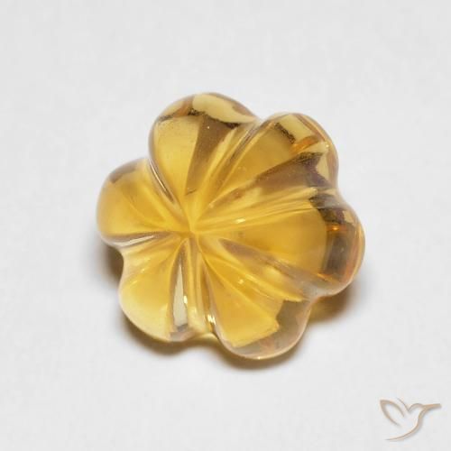 9,17 ctw natürlicher Honiggelb Citrin, Blumen-Schliff, Transparent