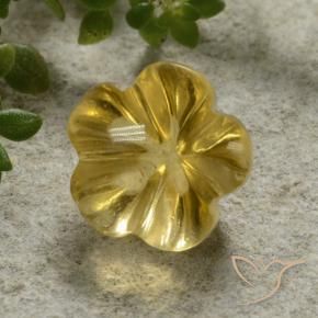 9,17 ctw natürlicher Honiggelb Citrin, Blumen-Schliff, Transparent
