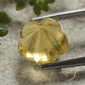 9,17 ctw natürlicher Honiggelb Citrin, Blumen-Schliff, Transparent