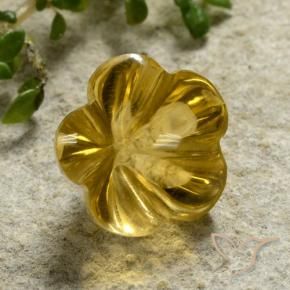 9,17 ctw natürlicher Gold-Orange Citrin, Blumen-Schliff, Transparent