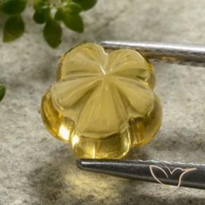 9,17 ctw natürlicher Dunkel gelb Citrin, Blumen-Schliff, Transparent
