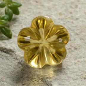 2,11 ctw natürlicher gelber Citrin, Blumenschliff, Transparent