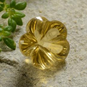 2,11 ctw natürlicher gelber Citrin, Blumenschliff, Transparent