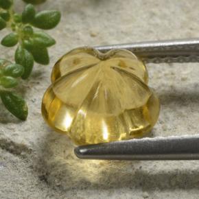 2,11 ctw natürlicher gelber Citrin, Blumenschliff, Transparent