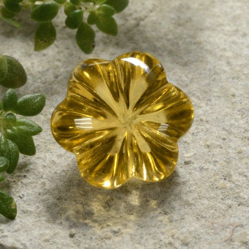 2.39ct Natürlicher Honiggelb Citrin, Blumen-Schliff, Transparent