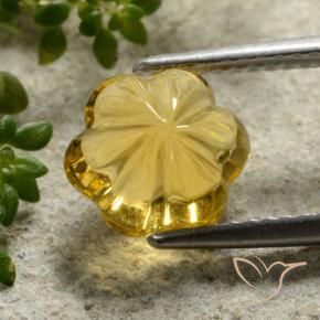 9,17 ctw natürlicher Honiggelb Citrin, Blumen-Schliff, Transparent