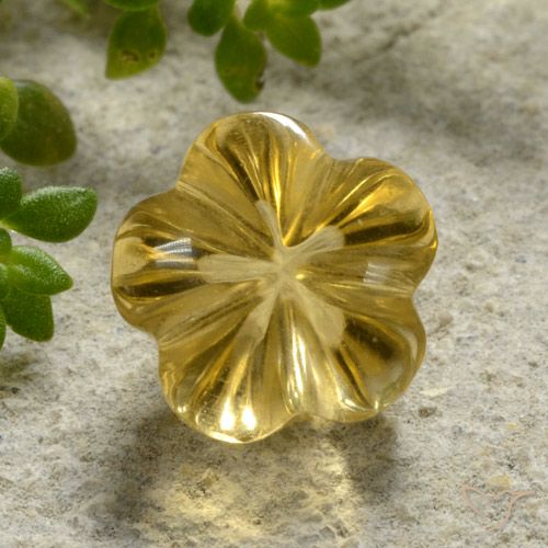 2.15ct Natürlicher Honiggelb Citrin, Blumen-Schliff, Transparent