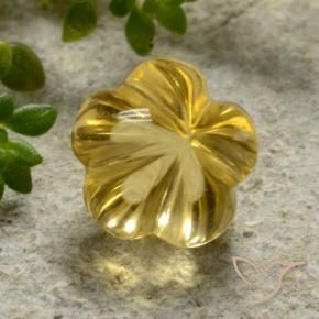 9,17 ctw natürlicher Honiggelb Citrin, Blumen-Schliff, Transparent