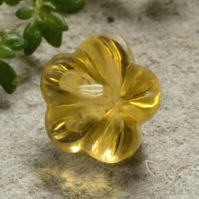 9,17 ctw natürlicher Honiggelb Citrin, Blumen-Schliff, Transparent