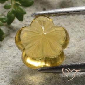 9,17 ctw natürlicher Honiggelb Citrin, Blumen-Schliff, Transparent