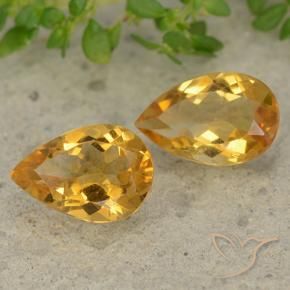 2.14 ct natürliche Tiefes Goldorange Citrin-Edelsteine, Birnenform, VVS-VS