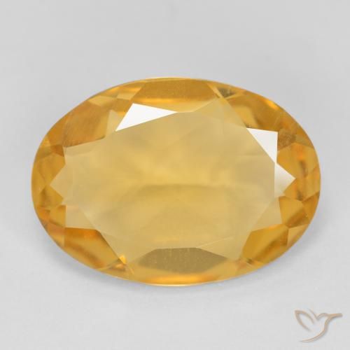 4.04ct Natürlicher Mittel-Helles Orange-Gold Citrin, Oval, VVS-VS