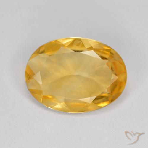 3.20ct Natürlicher Tiefes Goldorange Citrin, Oval, VVS-VS