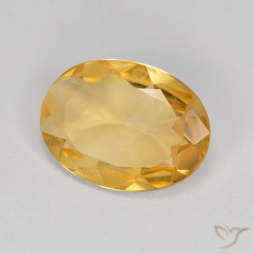 9,17 ctw natürlicher Tiefes Goldorange Citrin, Oval, VVS-VS