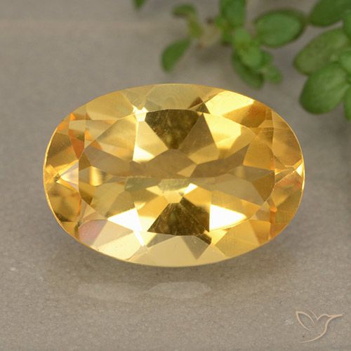 5.06ct Natürlicher Mittel-Helles Orange-Gold Citrin, Oval, VVS-VS