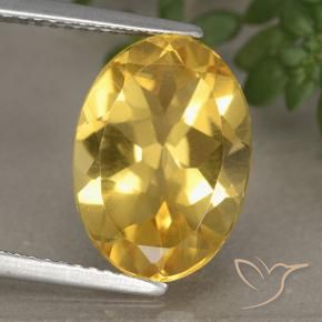 9,17 ctw natürlicher Golden Citrin, Oval, VVS-VS