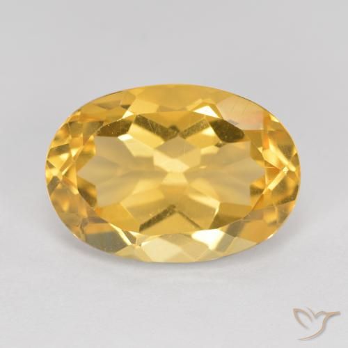 5.71ct Natürlicher Mittelgold Citrin, Oval, VVS-VS