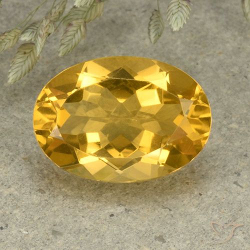5.35ct Natürlicher Tiefes Goldorange Citrin, Oval, VVS-VS