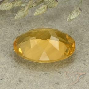 9,17 ctw natürlicher Tiefes Goldorange Citrin, Oval, VVS-VS
