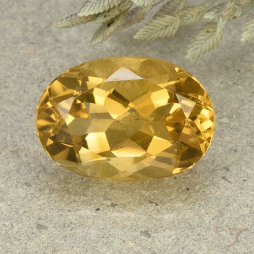 5.73ct Natürlicher Mittelhelles Gold Citrin, Oval, VVS-VS