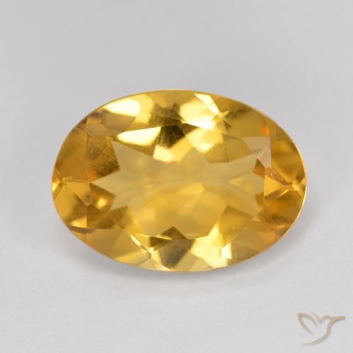5.16ct Natürlicher Tiefes Goldorange Citrin, Oval, VVS-VS