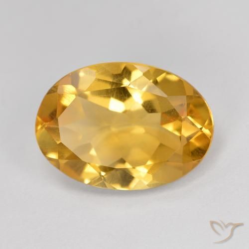 9,17 ctw natürlicher Tiefes Goldorange Citrin, Oval, VVS-VS