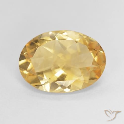 4.28ct Natürlicher Medium Light-Golden Citrin, Oval, VVS-VS