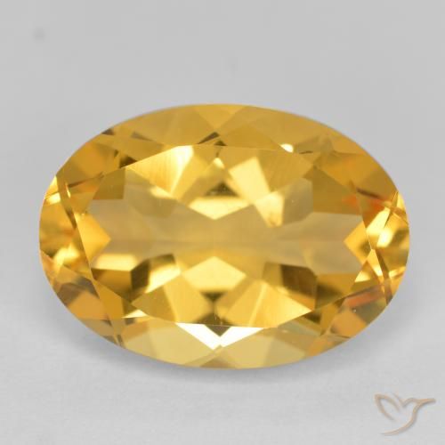 5.47ct Natürlicher Mittel-Dunkelgold Citrin, Oval, VVS-VS