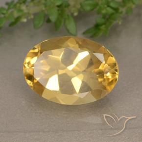9,17 ctw natürlicher Tiefes Goldorange Citrin, Oval, VVS-VS