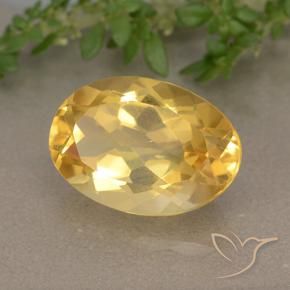 9,17 ctw natürlicher Tiefes Goldorange Citrin, Oval, VVS-VS
