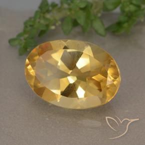 9,17 ctw natürlicher Tiefes Goldorange Citrin, Oval, VVS-VS